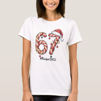 T-shirt Cadeau de Noël personnalisé pour professeur Six Se