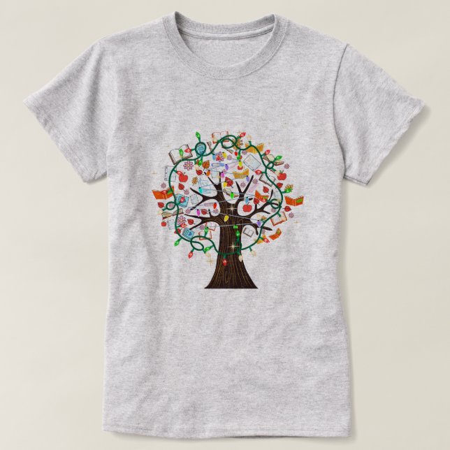 T-shirt Cadeau de Noël pour les amateurs de livres Fêtes p (Design devant)
