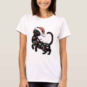 T-shirt Cadeau de Noël pour maman amateur de chat noir mig