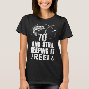 T-shirt Cadeau de pêche pour 70e anniversaire pêcheur âgé