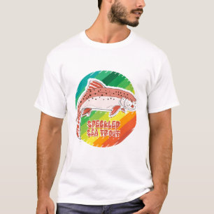 T-shirt Cadeau de pêche rétro pour truite de mer mouchetée