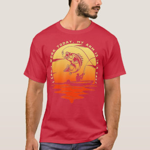 T-shirt Cadeau de pêcheur Je ne peux pas travailler aujour