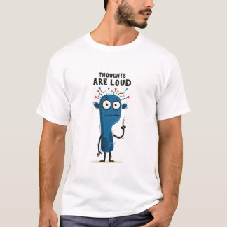T-shirt Cadeau de personnage d'alien bleu drôle à pensées