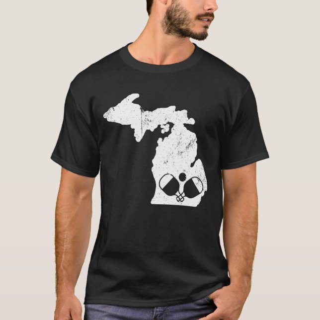 T-shirt Cadeau de Pickleball de chemise du Michigan (Devant)