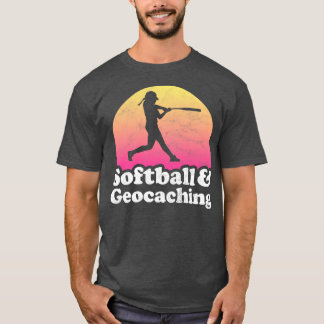 T-shirt Cadeau de softball et de géocaching pour les joueu