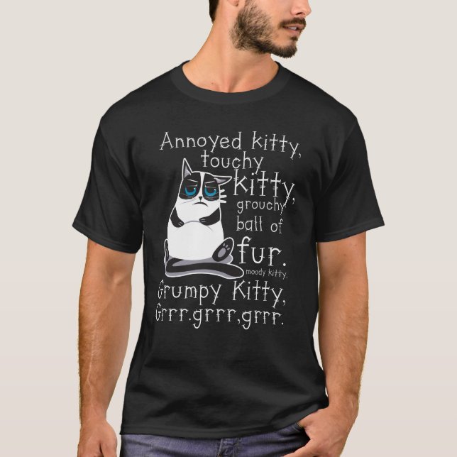 T-shirt Cadeau délicat contrarié de chat de chaton de (Devant)