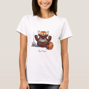 T-shirt Cadeau d'enseignant de yoga de Panda Rouge Artwork