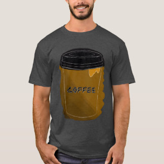 T-shirt Cadeau d'illustration d'esquisse de tasse à café