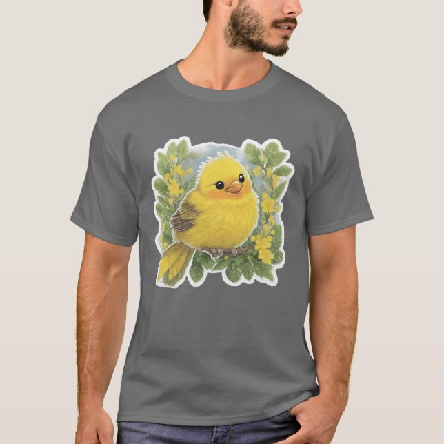 T-shirt Cadeau d'Oiseau jaune (Devant)