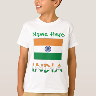 T-shirt Cadeau Drapeau de l'Inde Personnalisé Garçons