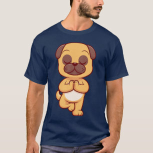 T-shirt Cadeau drôle de chien boxeur en pose de yoga Humou