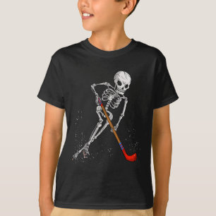 T-shirt Cadeau drôle de hockey sur glace squelette pour ho