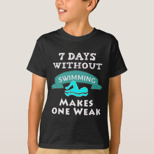 T-shirt Cadeau drôle de nageur de garçon 7 jours sans