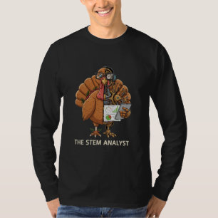 T-shirt Cadeau drôle de Thanksgiving Robot Dindon Analyste