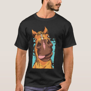 T-shirt cadeau drôle de visage de cheval pour les
