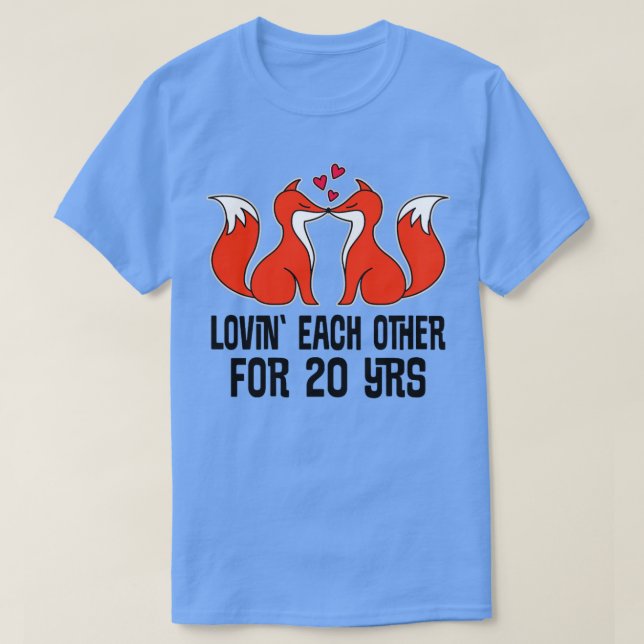 T-shirt Cadeau du 20e anniversaire 20 ans Couple Fox (Design devant)