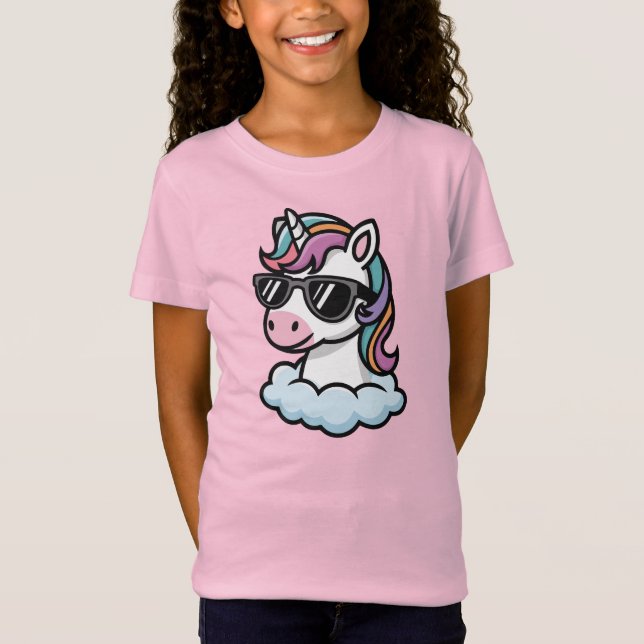 T-Shirt Cadeau d'une licorne pour filles rose (Devant)