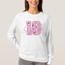 T-shirt Cadeau élégant de 16 ans Fleurs roses pour un anni