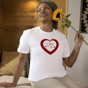 T-shirt Cadeau élégant rouge cœur Saint-Valentin petite am