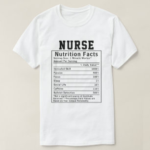 T-shirt Cadeau Faits Nutrition Infirmière Drôle pour le Pe