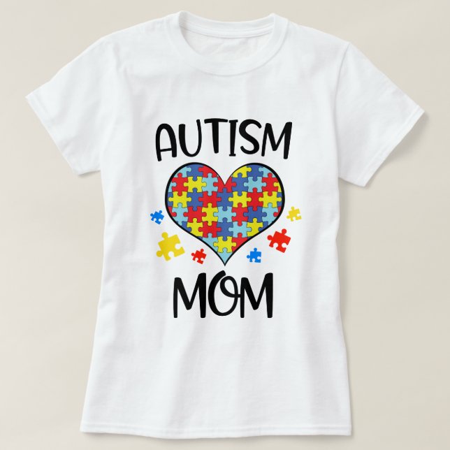 T-shirt Cadeau fier de conscience de maman de l'autisme (Design devant)