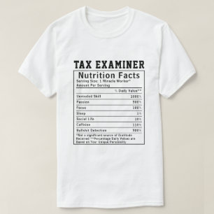 T-shirt Cadeau financier Faits nutritionnels d'examinateur