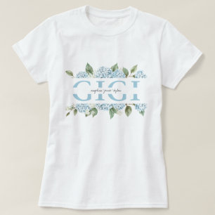 T-shirt Cadeau Gigi Hydrangeas Bleues Noms des Petits-Enfa