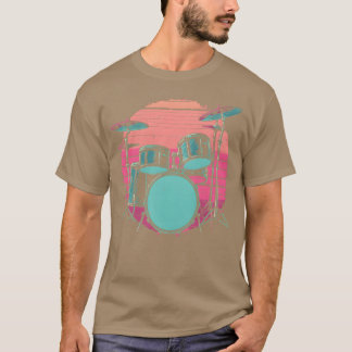 T-shirt Cadeau Kit de batterie Synthwave