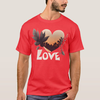 T-shirt Cadeau Love Design Leaves