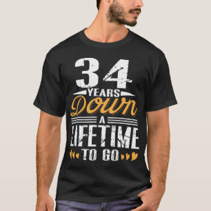 T-shirt Cadeau Mariage de l'anniversaire 34 ans après