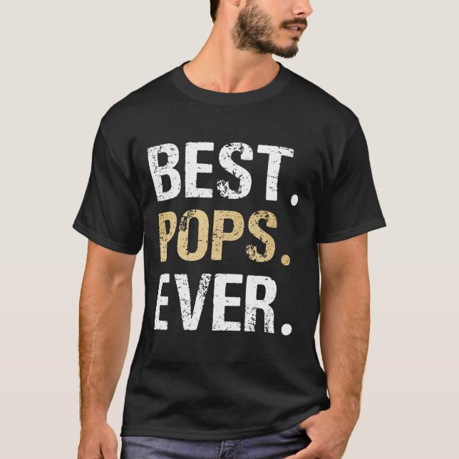 T-shirt Cadeau Mens Pops de Grandgirl Grandson Best Po (Devant)