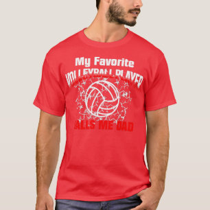 T-shirt Cadeau Papa Mon Joueur De Volley-ball Favori M'App