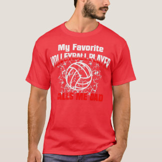 T-shirt Cadeau Papa Mon Joueur De Volley-ball Favori M'App