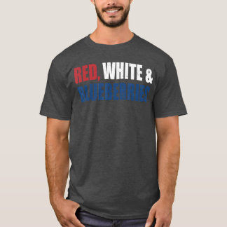T-shirt Cadeau patriote de framboises rouge blanc et bleu