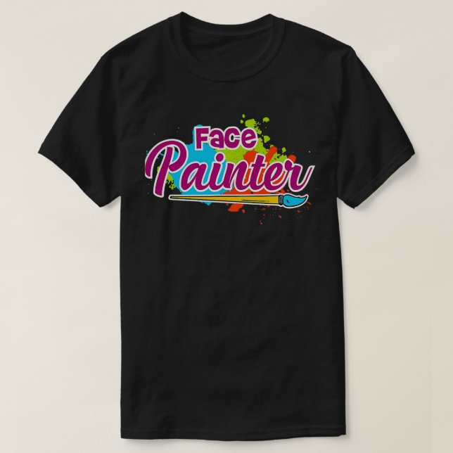 T-shirt Cadeau peintre visage pour maquilleur 2 (Design devant)