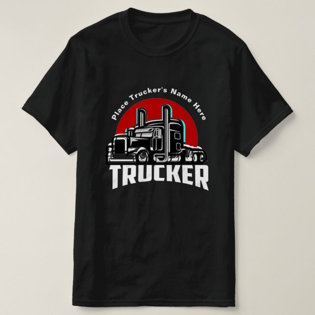 T-shirt cadeau personnalisé de camionneur (Design devant)