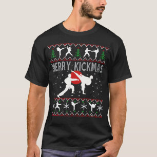 T-shirt Cadeau Personnalisé Karate Et Merry Kickmas