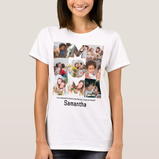 T-shirt Cadeau personnalisé pour maman mère Fête 9 Photo C (Devant)
