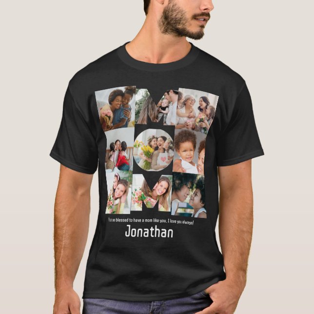 T-shirt Cadeau personnalisé pour maman mère Fête 9 Photo C (Devant)