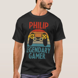 T-shirt Cadeau Philip Nom Personnalisé Drôle Gaming Geek B