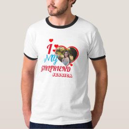 T-shirt Cadeau photo personnalisé : "J'aime ma petite amie