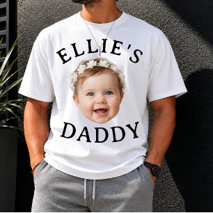 T-shirt Cadeau photo personnalisé visage de bébé Papa Mama
