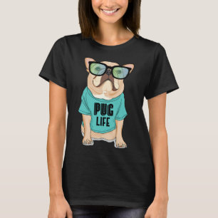 T-shirt Cadeau pour amateurs de Pug cool gangster de la vi