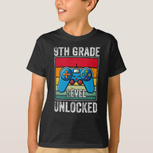 T-shirt Cadeau pour élève de niveau 9ème débloqué jeu vidé