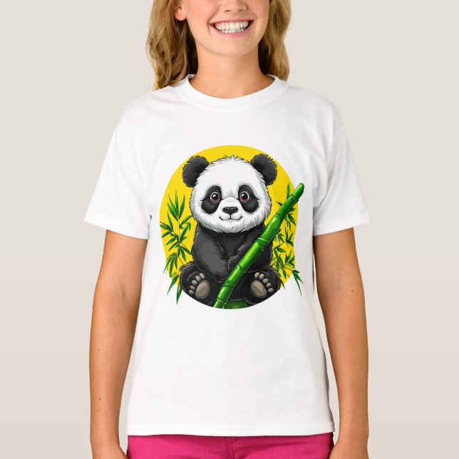 T-shirt 🐼 Cadeau pour enfants panda bambou mignon ✨ (Devant)