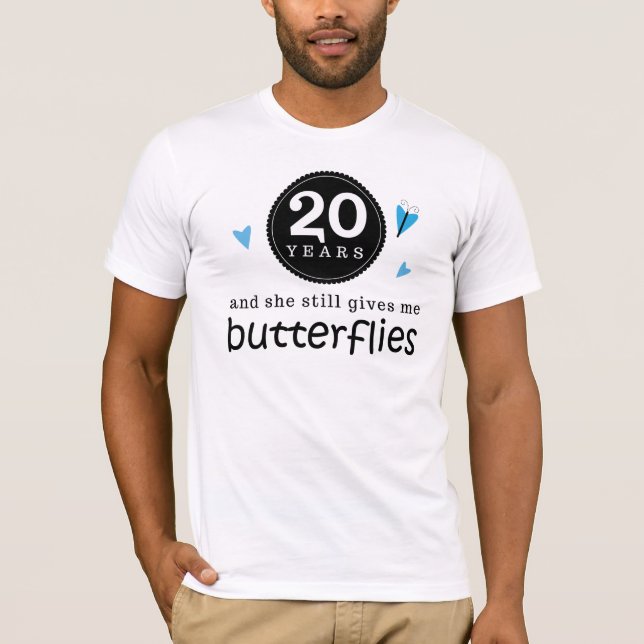 T-shirt Cadeau pour le papillon du 20e anniversaire du Mar (Devant)