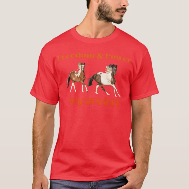 T-shirt Cadeau pour les amateurs de Cheval Gratuit équitat (Devant)