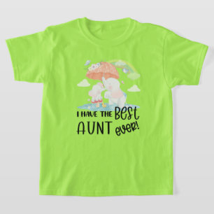 T-shirt Cadeau pour nièce Éléphant mignon sous un paraplui