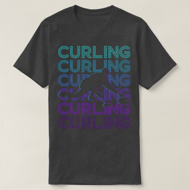 T-shirt Cadeau Retro Curling (Design devant)
