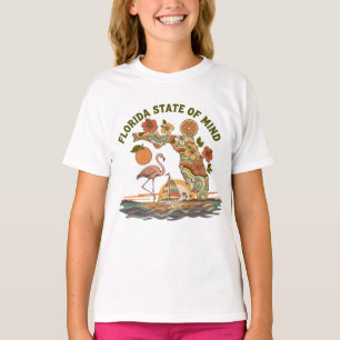 T-shirt Cadeau Rétro de Floride État d'Esprit Flamant Rose